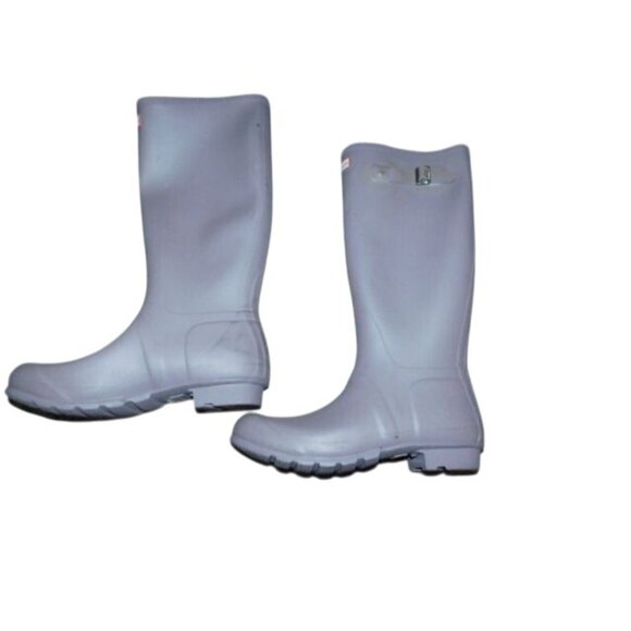 Hunter Size 11 Tall Gray Rubber Rain Boots - Picture 3 of 5